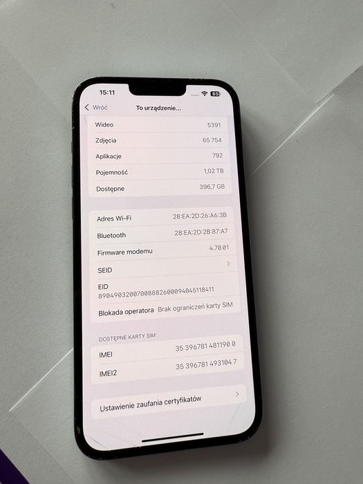 Apple iPhone 13 Pro Max 1024GB / 1TB / Sierra Blue / bez simlocka!