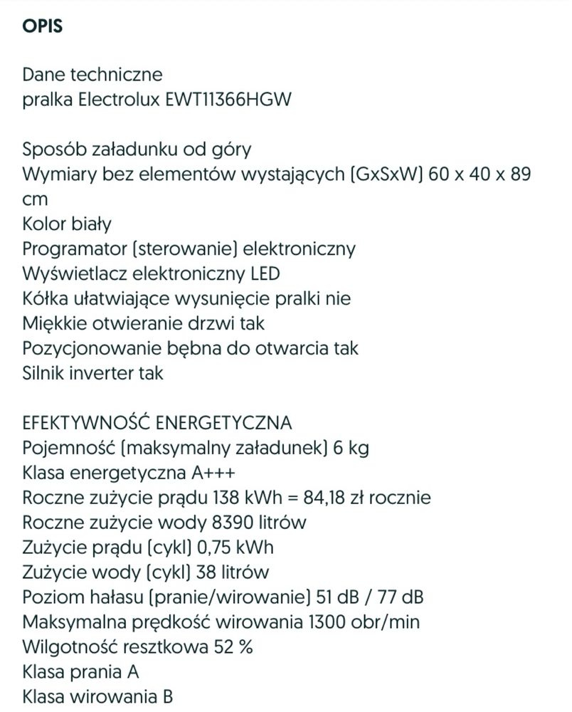 Вертикальна пральна машина Electrolux EWT11366HGW