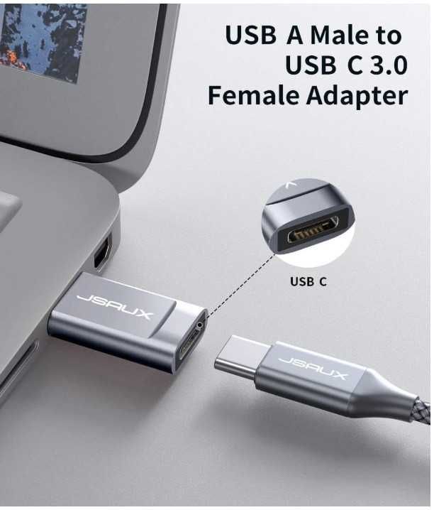 Adapter/przejściówka USB C na USB A 3.0 JSAUX 2 sztuki