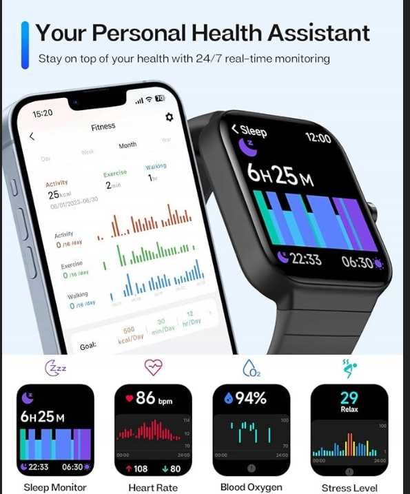 Smartwatch 18-cala Bluetooth 110 Trybów Sportowych Monit. Zdrowia