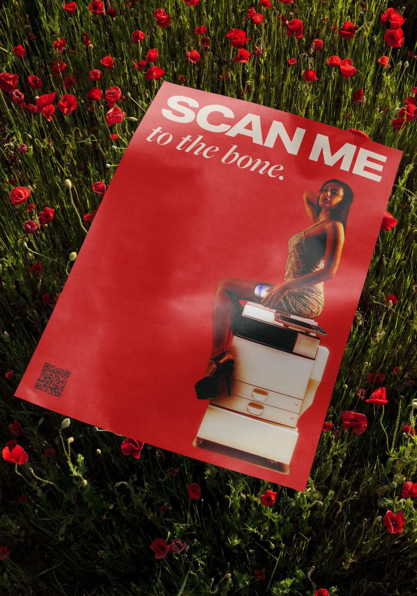 Futurystyczny plakat A3 (29,7x42cm) "Scan me"