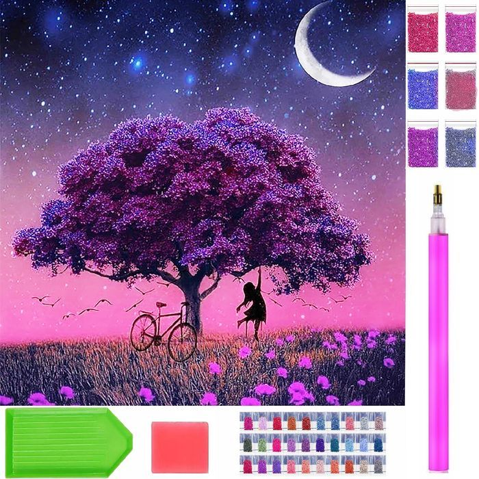 Haft diamentowy 5D drzewo mozaika zestaw diamond