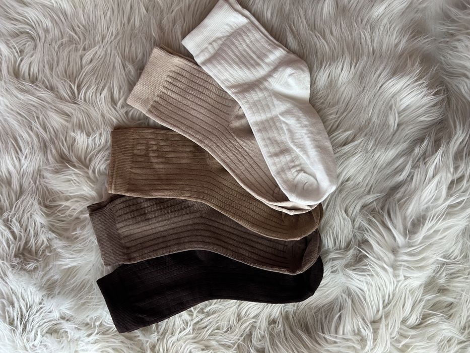 Skarpetki 5 par vanilla bezowe nude