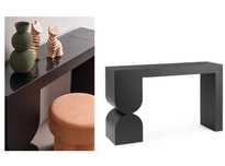 Metalowa czarna konsola Archie ze szklanym blatem 120x32x75cm Bizzotto