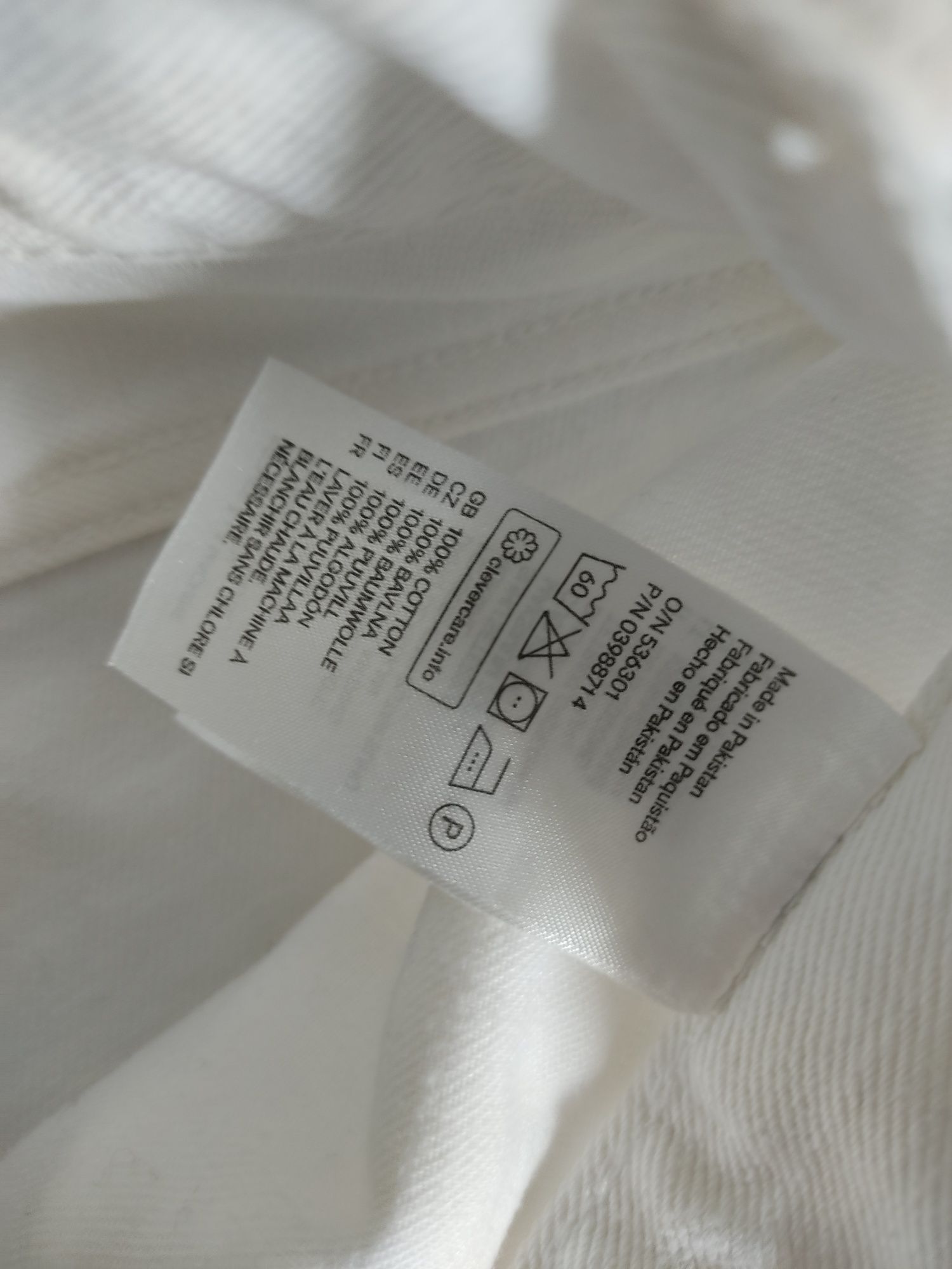 Spodenki białe dżinsowe H&M L (34r.), 100% bawełna