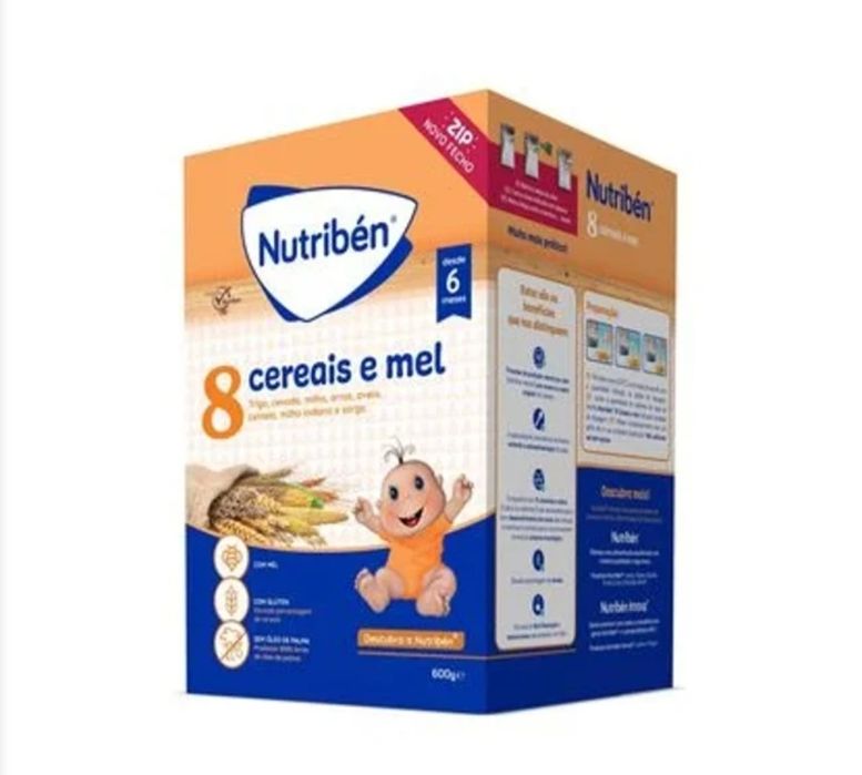 Nutribén Farinha 8 Cereais e Mel 6M Não Láctea 2x 300g