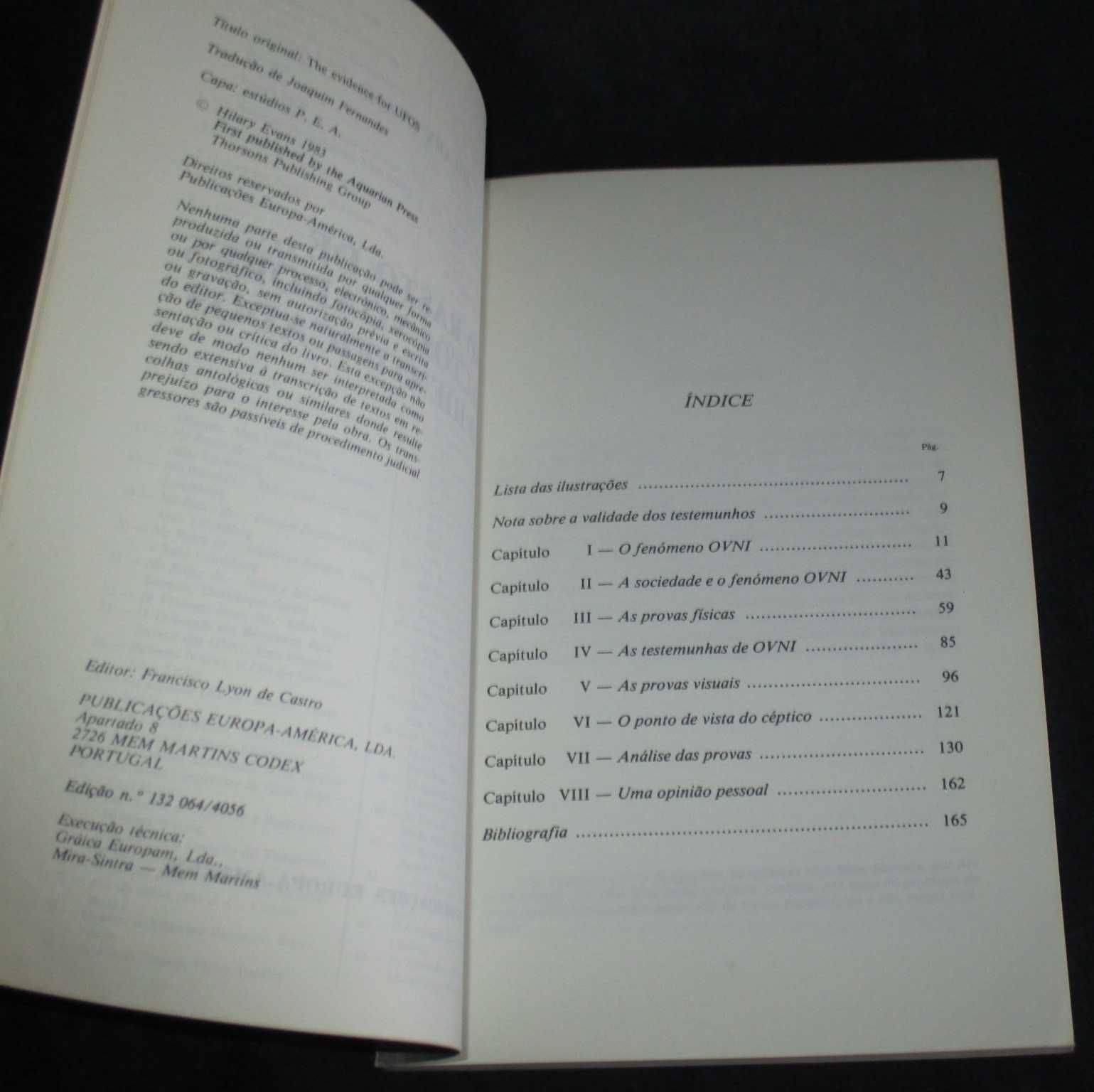 Livro No rasto de… Objectos Voadores Não Identificados Hilary Evans