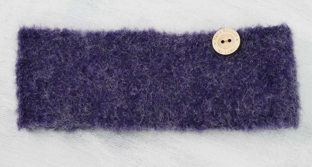 LaMel Opaska na głowę uszy bukle  Alpaka  handmade obw.52 - 55cm