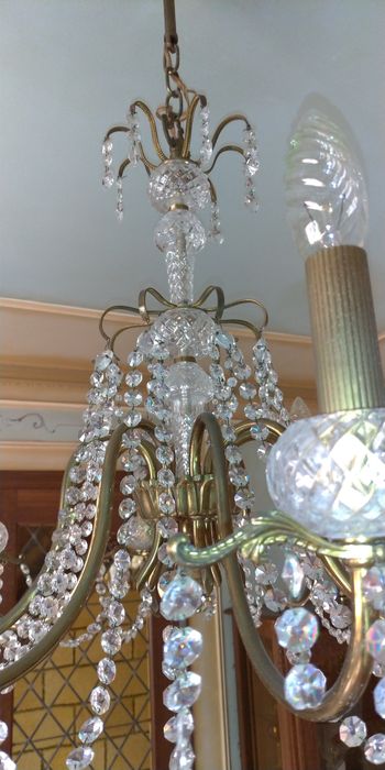 Kryształowy francuski żyrandol antyk