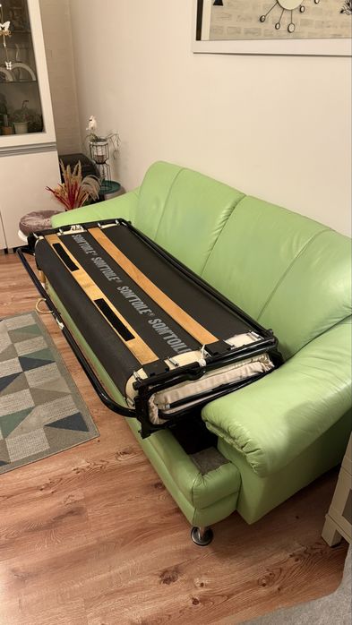 Zestaw wypoczynkowy skóra funkcja spania - bardzo dobry stan !