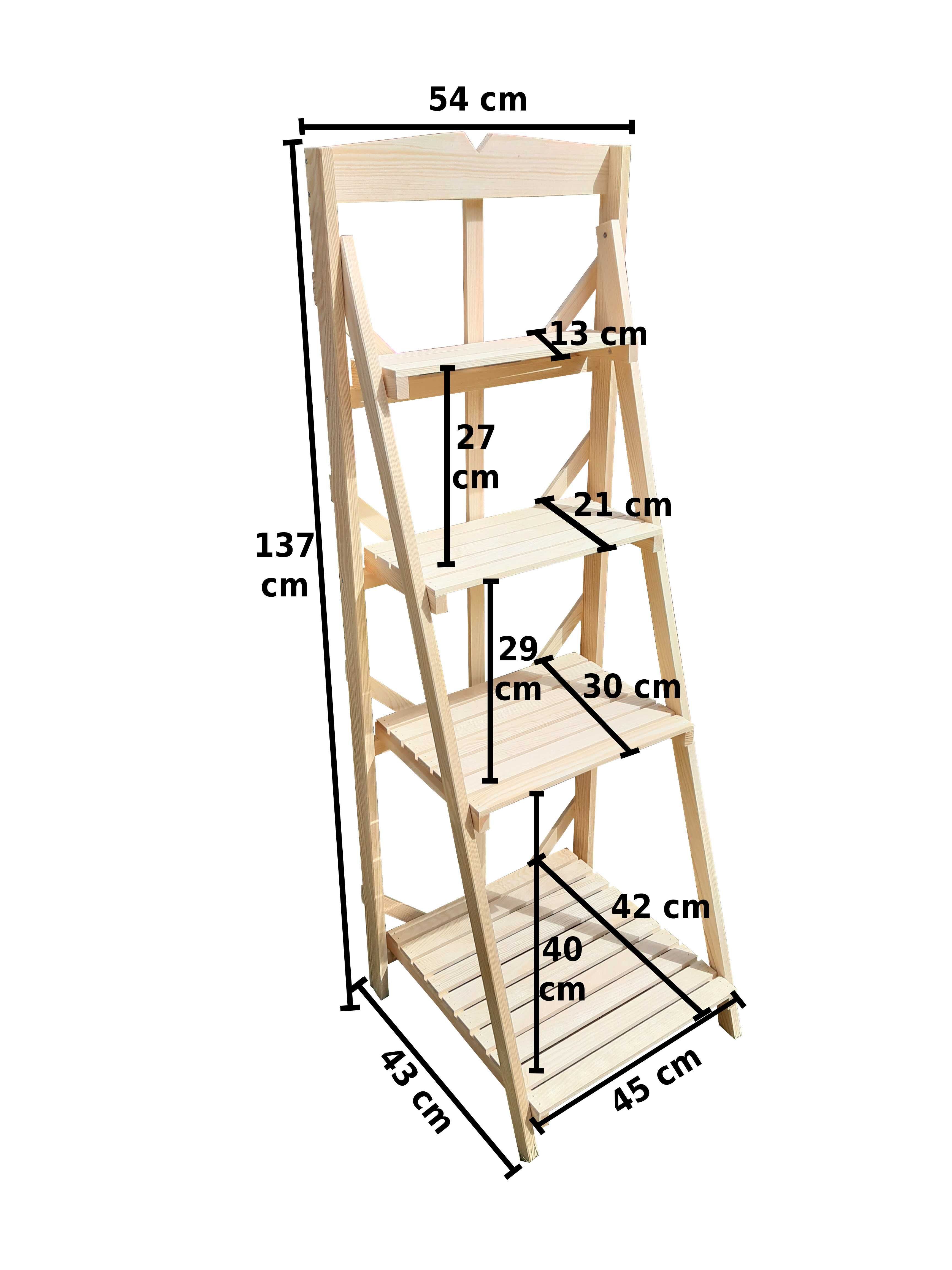 Kwietnik stojak regał naturalny duży 137cm