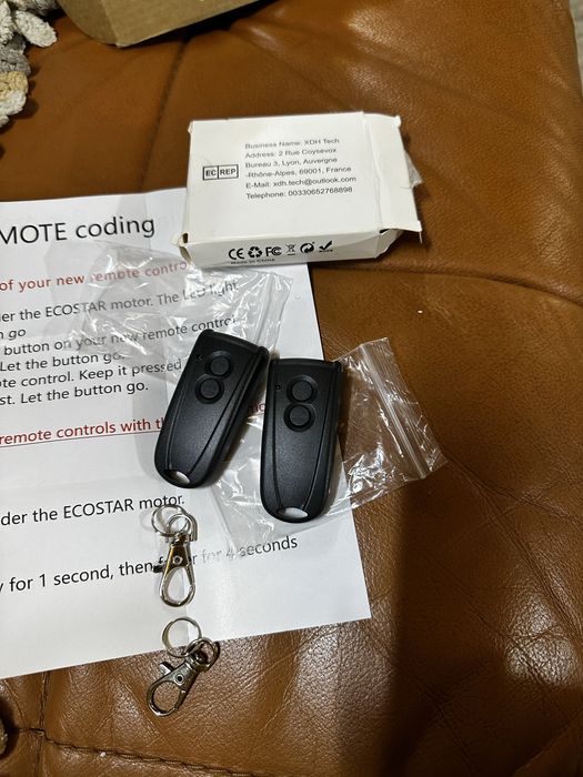 2 шт Пульт для воріт 433,92 МГц, сумісний з Hörmann Ecostar RSE2, RSC2