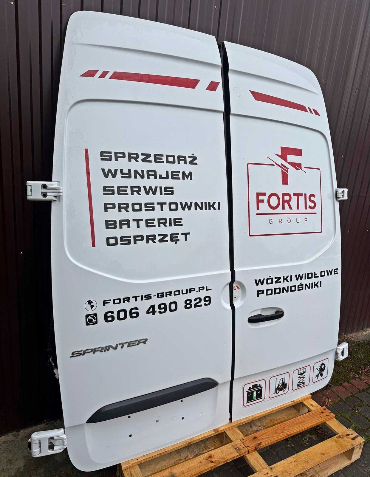 Drzwi Sprinter 907 W910 tył tylne lewe prawe wysokie białe kompletne