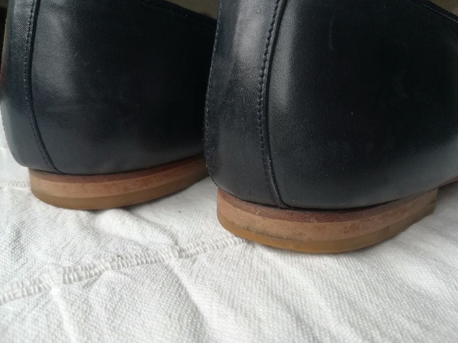 Skórzane buty Pertini, granatowe - rozmiar 41