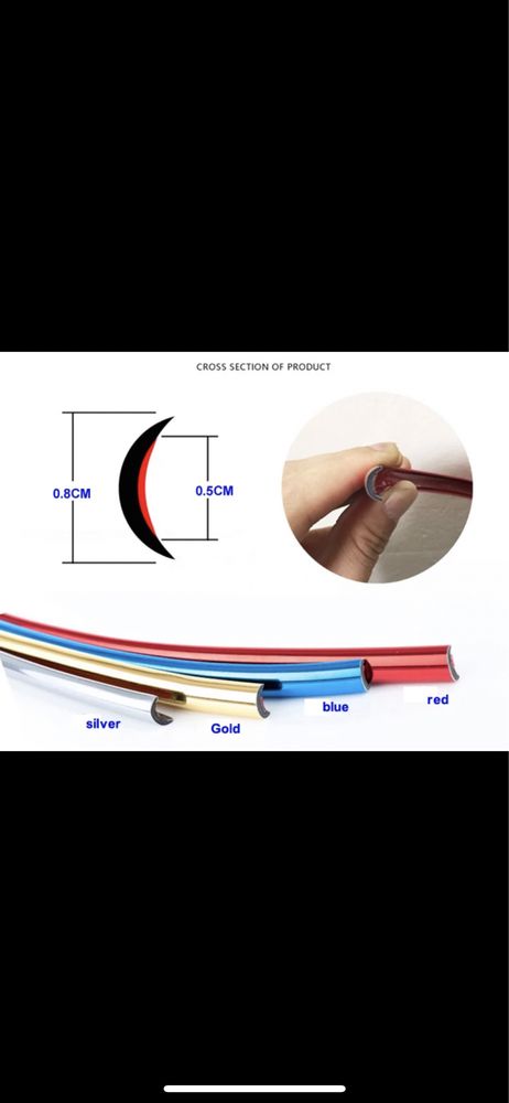 Хромированная полоса, молдинг, декор автомобиля, мебели