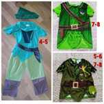 карнавальный костюм Питер Пен диснеи ,4-5, 5-6, 7-8 лет.