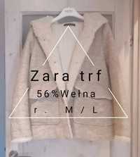 Zara Trf outerwear kożuszek wełna płaszczyk r. M