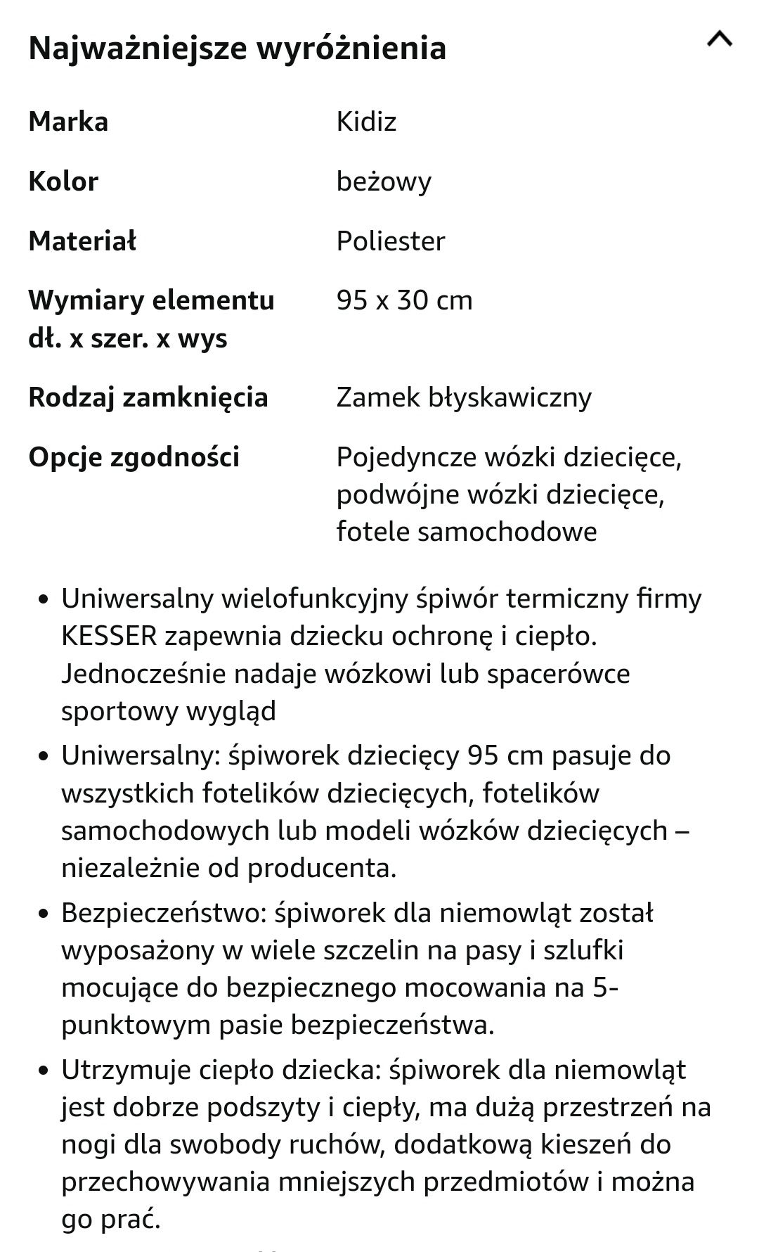 Śpiwór dziecięcy do wózka Kidiz