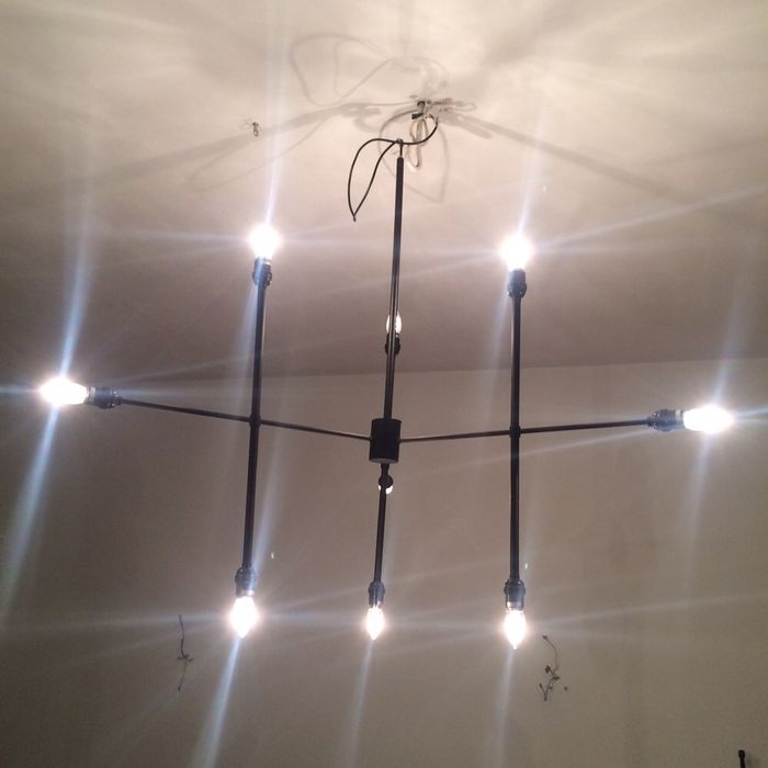 Lampa wisząca, żyrandol, srebrna, czarny