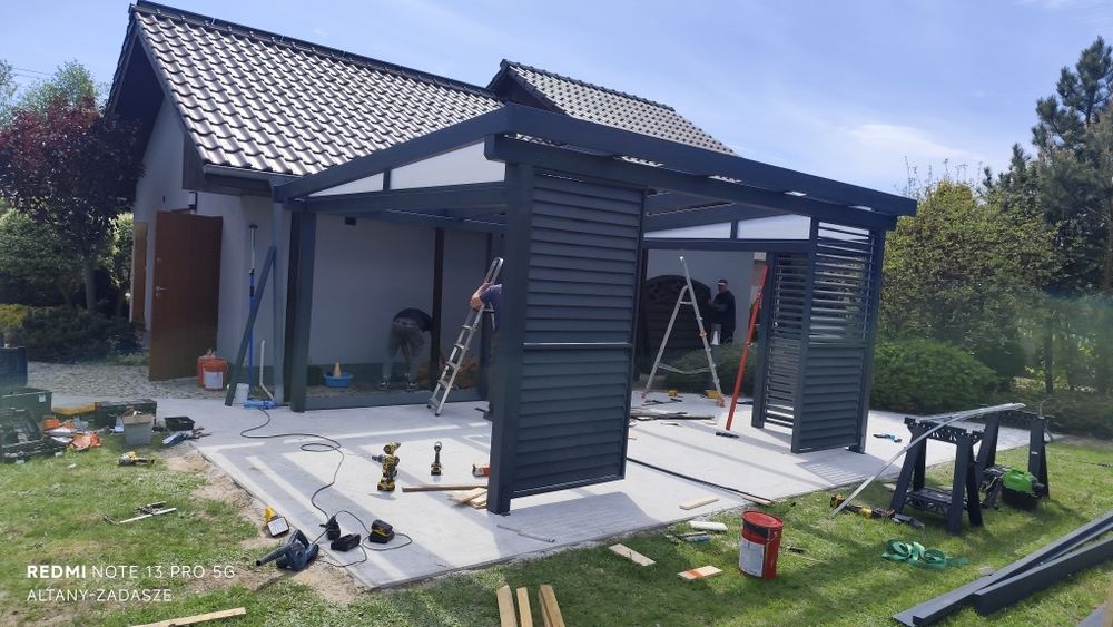 Zadaszenie tarasu, żaluzje przesuwne, pergola, taras, ogród zimowy