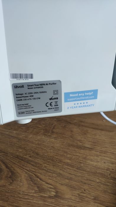 Oczyszczacz powietrza Levoit LV-H131 smart wi-fi 230 m3/h aplikacja
