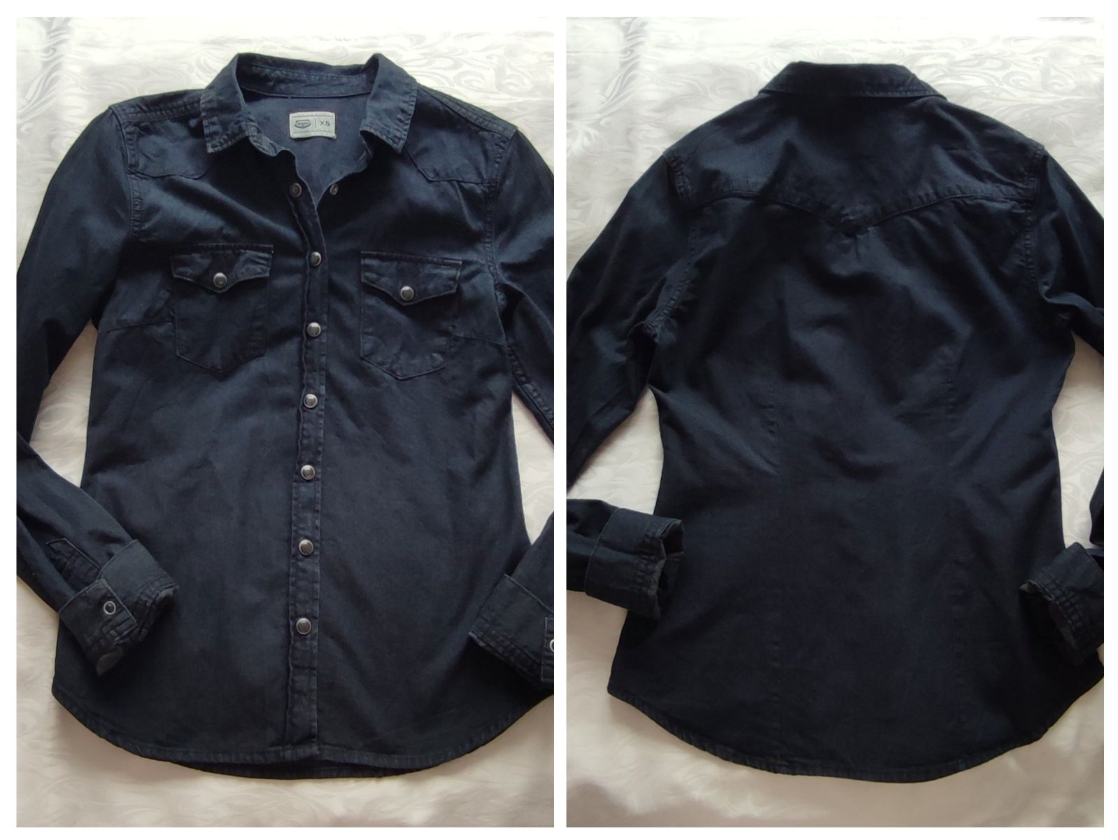 Mini paka 2 koszule jeansowe i 1 sweterek z kapturem 152 cm