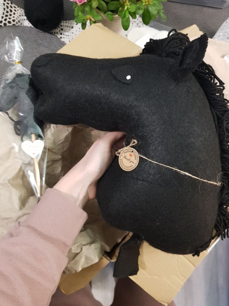 Koń konik na kiju hobby horse zabawka handmade prezent jednorożec