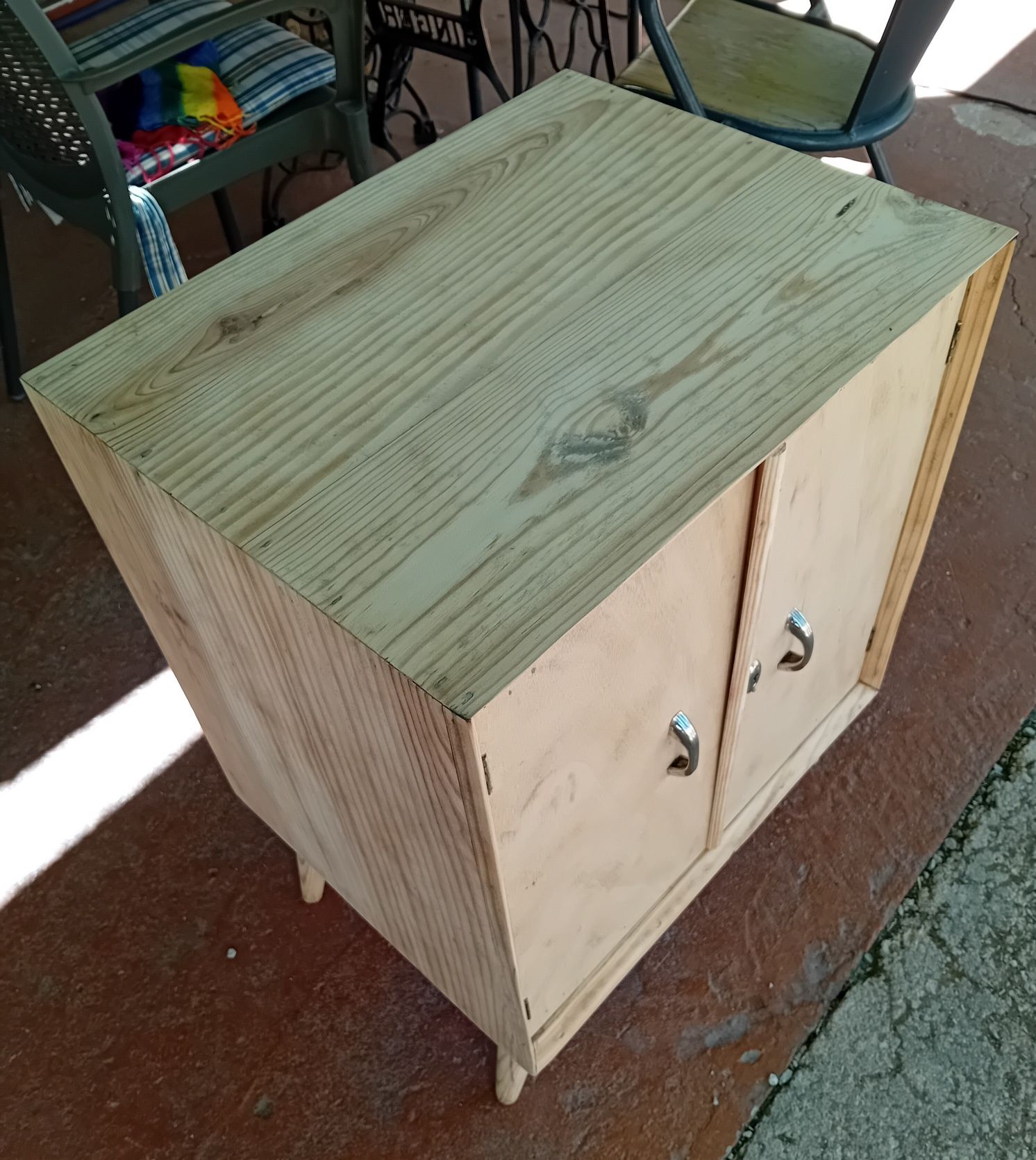 Small wooden cabinet.