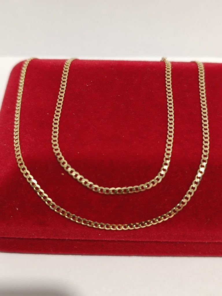 Złoty łańcuszek splot drobna Pancerka długość 45cm, złoto próby 585