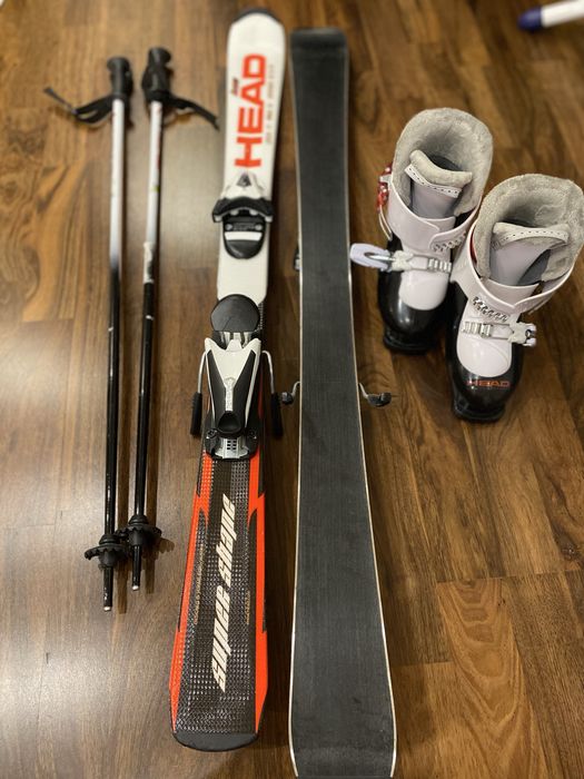 Гірські лижі Head 117 см довжина+ комплект з паличок, ботінок