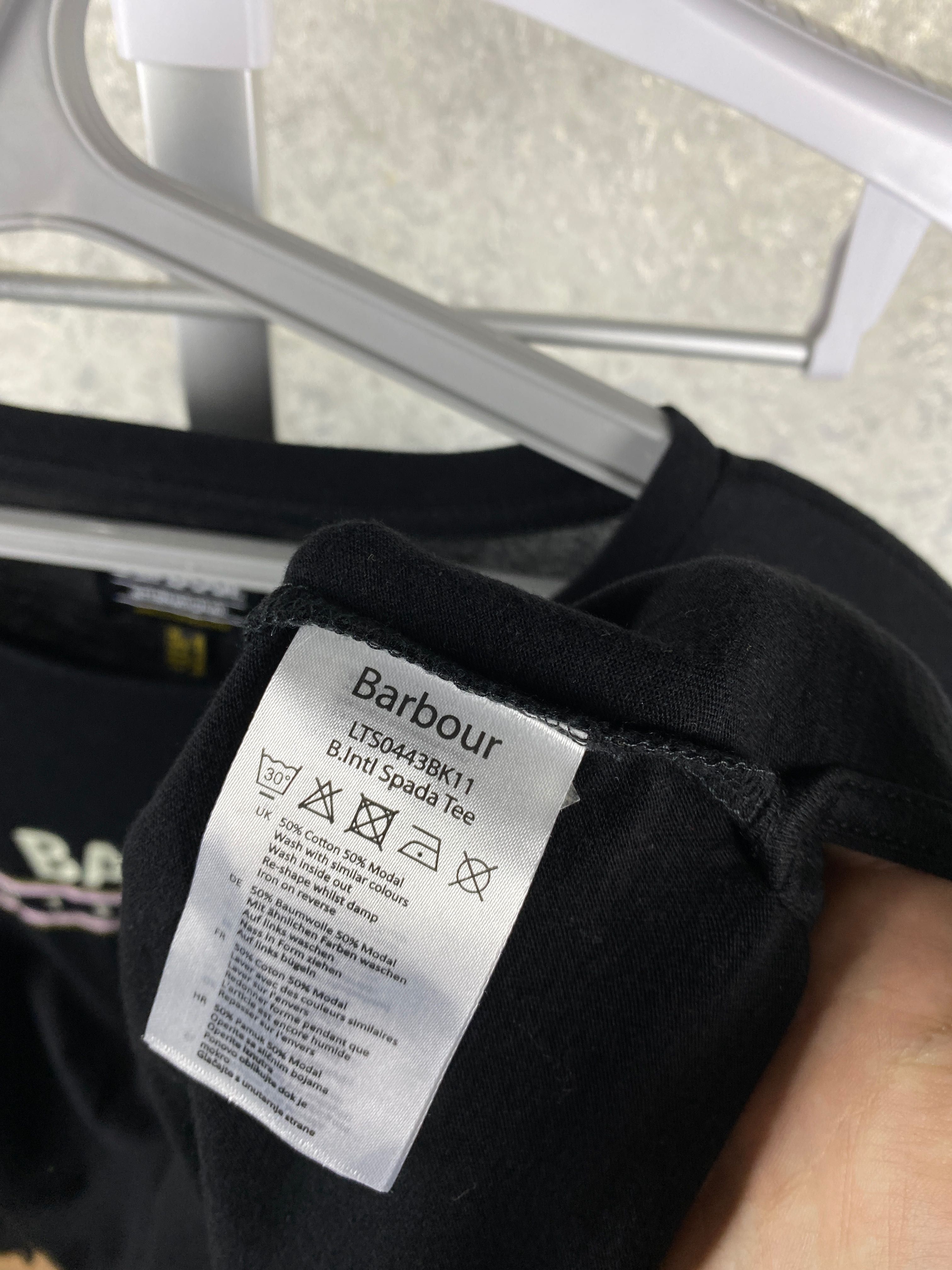 Женский удлиненный черный лонгслив Barbour International Spada Tee S/M