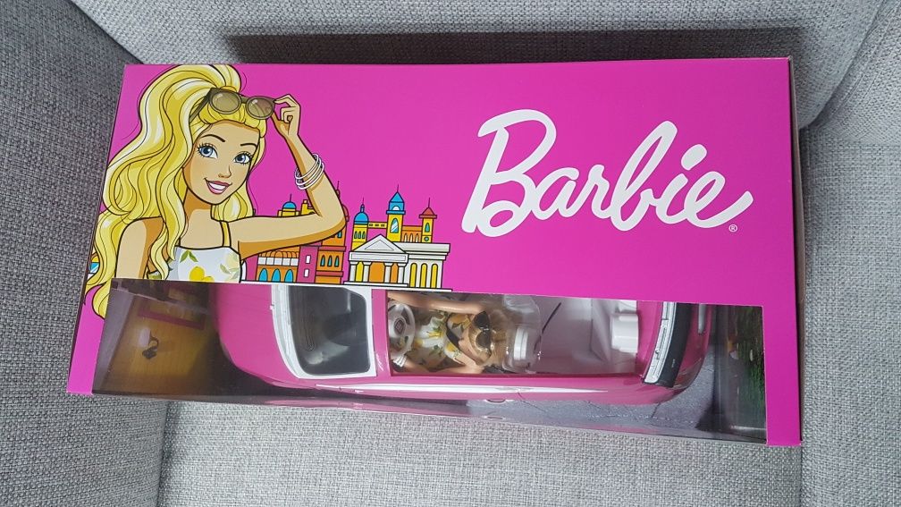 Barbie lalka + samochód Fiat 500 cabriolet