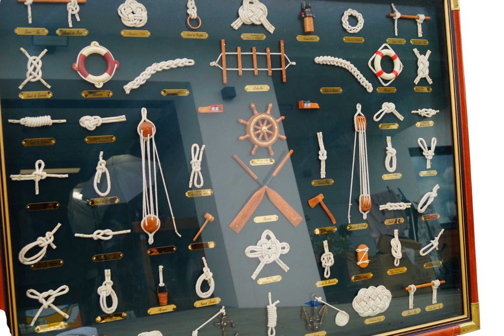 Obraz gablota węzły marynarskie duży 105/81,5 cm marynistyka