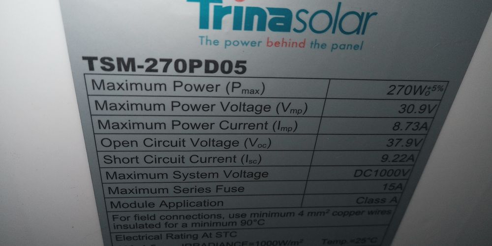 Zestaw Paneie fotowoltaiczne 2160w (8x270w) Trinasolar, używane, bdb