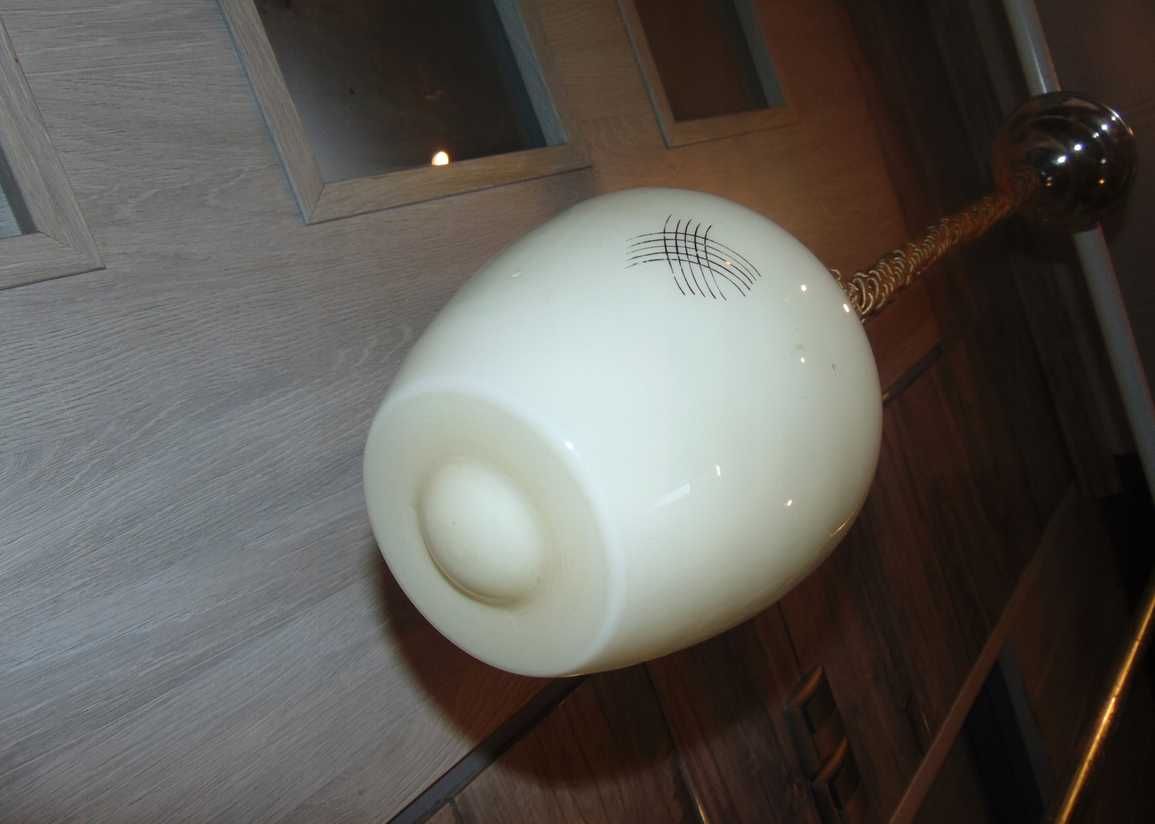 Art deco niklowana mosiężna lampa,chwost,wys.76 cm.