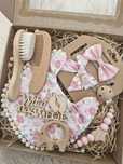 Zestaw na prezent dla noworodka narodziny bociankowe babyshower opaski