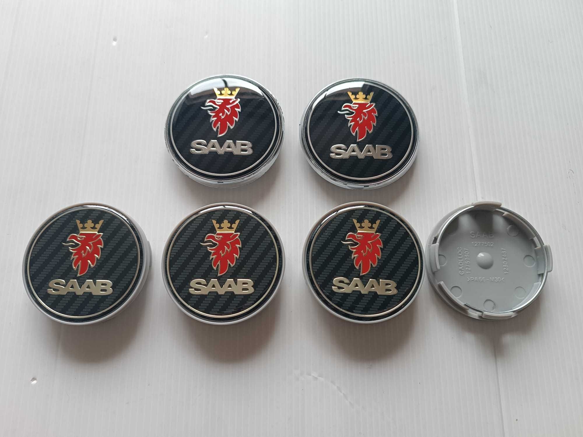 Centros/tampas de jante completos SAAB com 63 mm