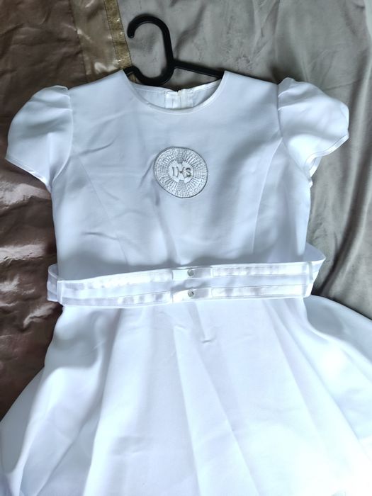 Sukienka alba komunijna na kole. 146-152 torebka