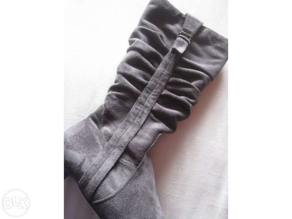 Botas camurça, cano alto, lilás, 39