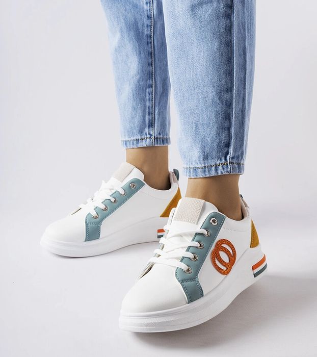 Białe sneakersy z kolorowymi wstawkami Passaic