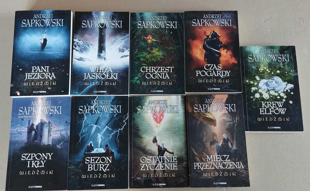 Komplet Saga Wiedźmin tom 1-7 plus Sezon burz plus Szpony i kły