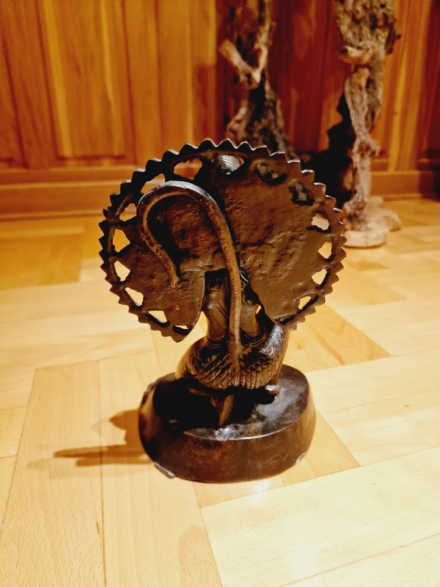PIĘKNA stara rzeźba z brązu- DOSTOJNY hinduski bóg HANUMANA