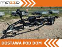 Lorries DOSTAWA Przyczepa dwuosiowa podłodziowa max 7,8m UCHYLNE LAMPY LED czarna PREMIUM DMC 2500kg  Przyczepa podłodziowa z łożami dwusiówka DMC 2,5t lakierowana na czarn