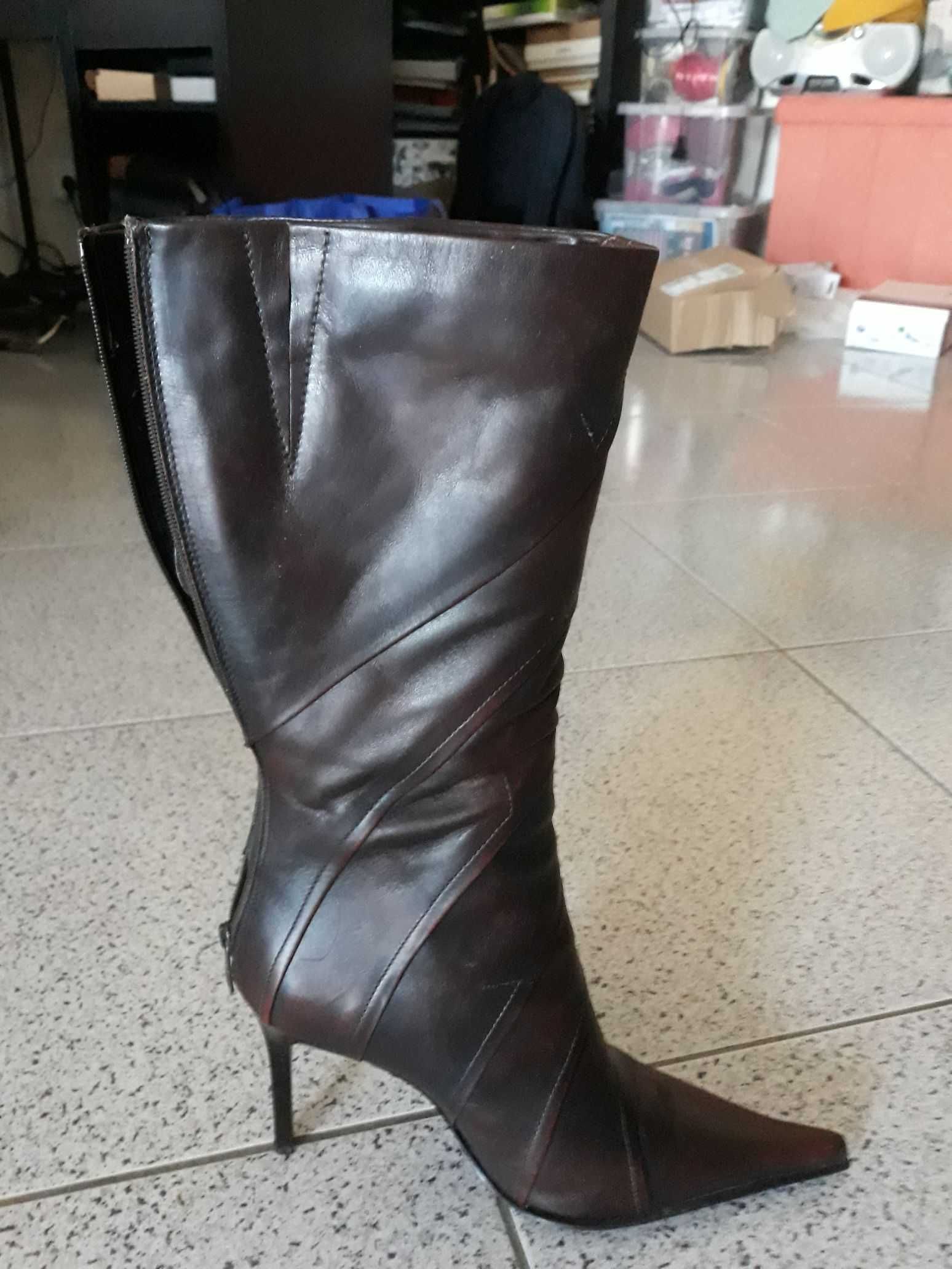 Botas Aldo castanhas em pele 40 NOVAS