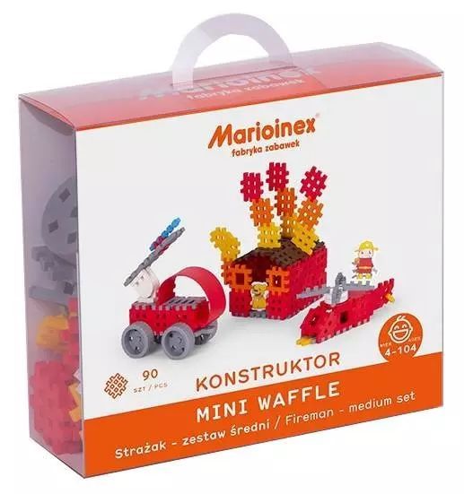 Klocki Wafle mini - Strażak średni Marioinex. Mario-inex. Nowy Produkt