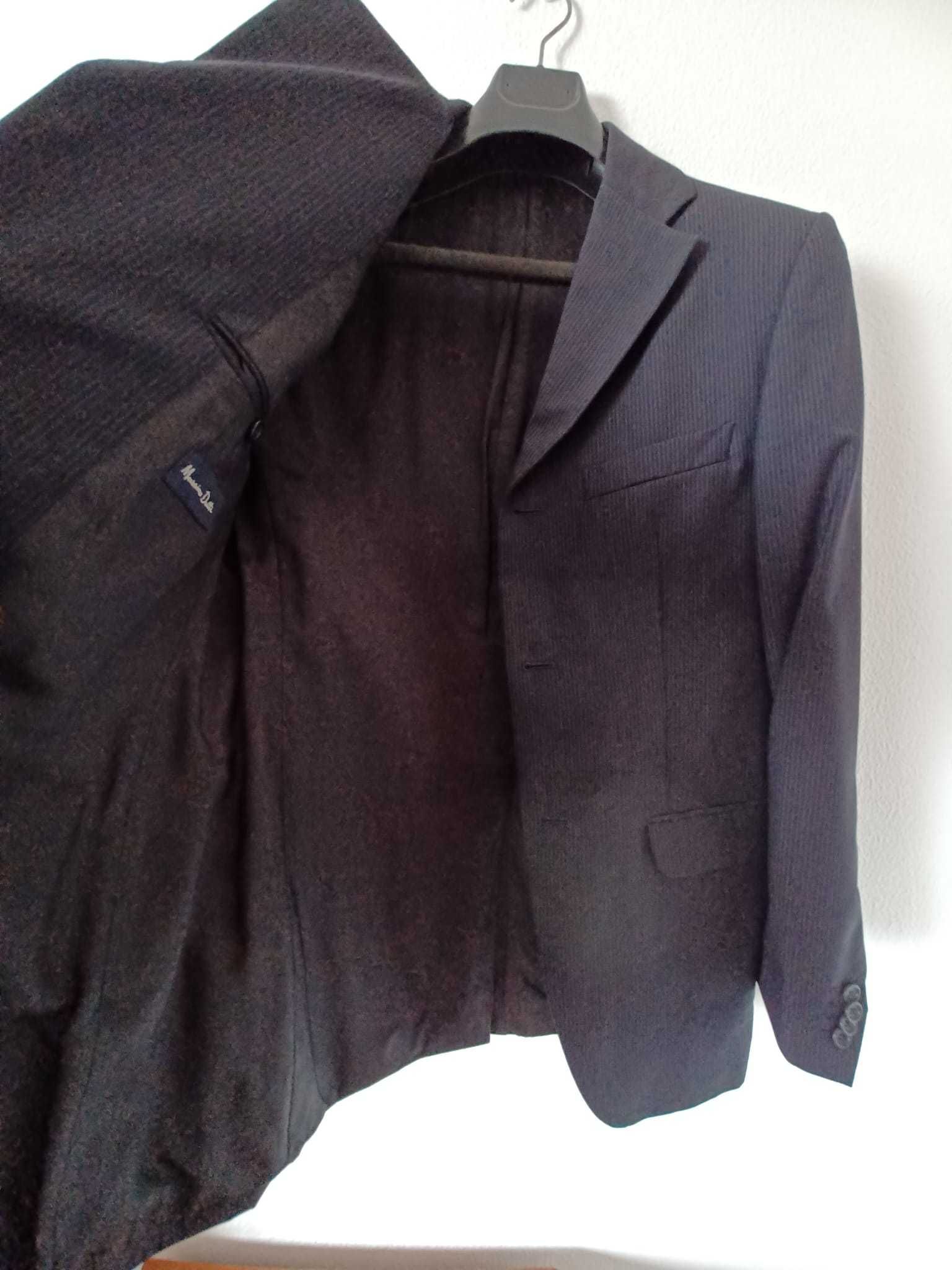 Blazer de fato Azul escuro de risca diplomática LÃ FRIA Massimo Dutti