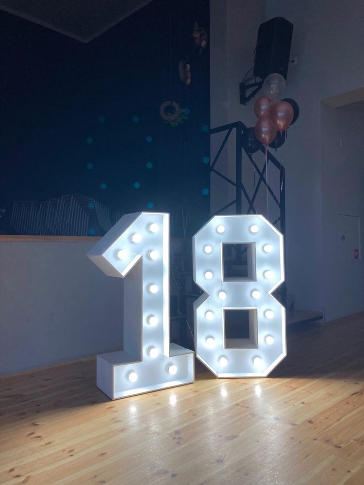 Duża Cyfra Led 18 - extra dekoracja na imprezę - wynajem Płock