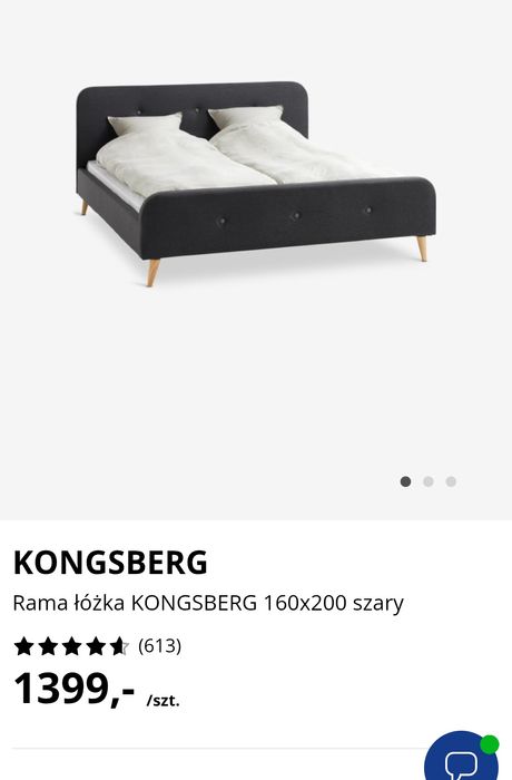 Łóżko stelaż materac Jysk