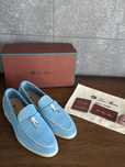 Loro Piana loafersy mokasyny niebieskie błękitne summer walk 41 40