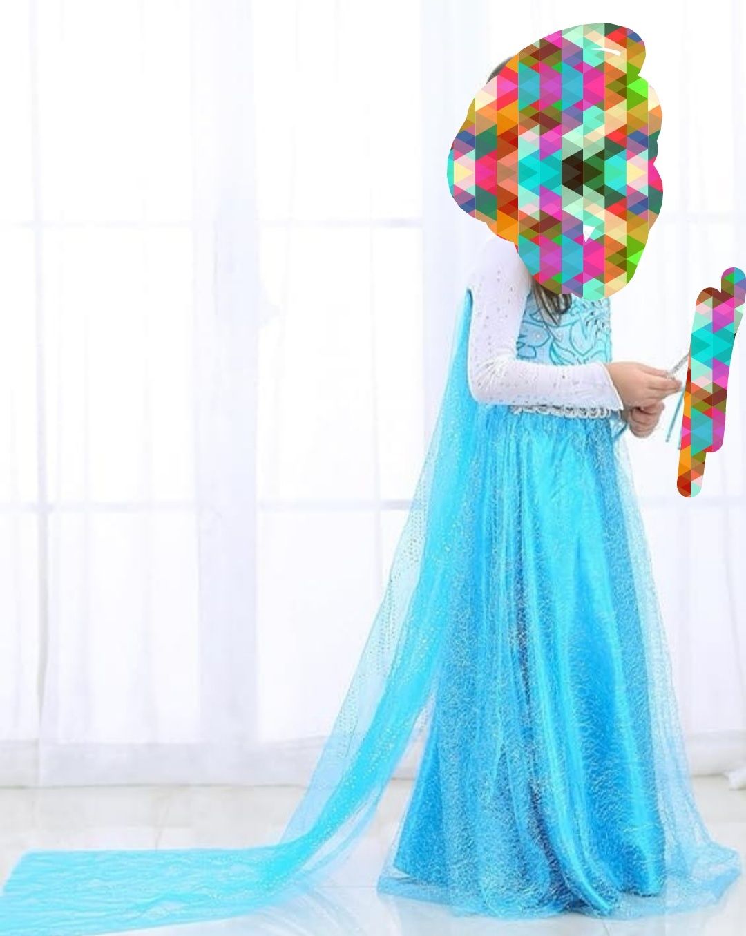 Sukienka Elsy na bal karnawałowy diadem 128 134 cm